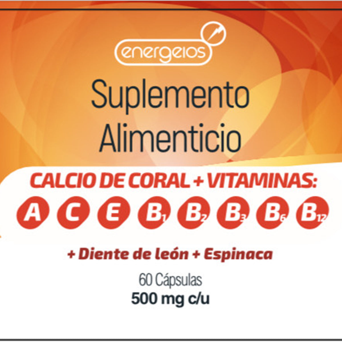 Kit 3 Calcio de Coral con Vitaminas B 90 cáps Energeios