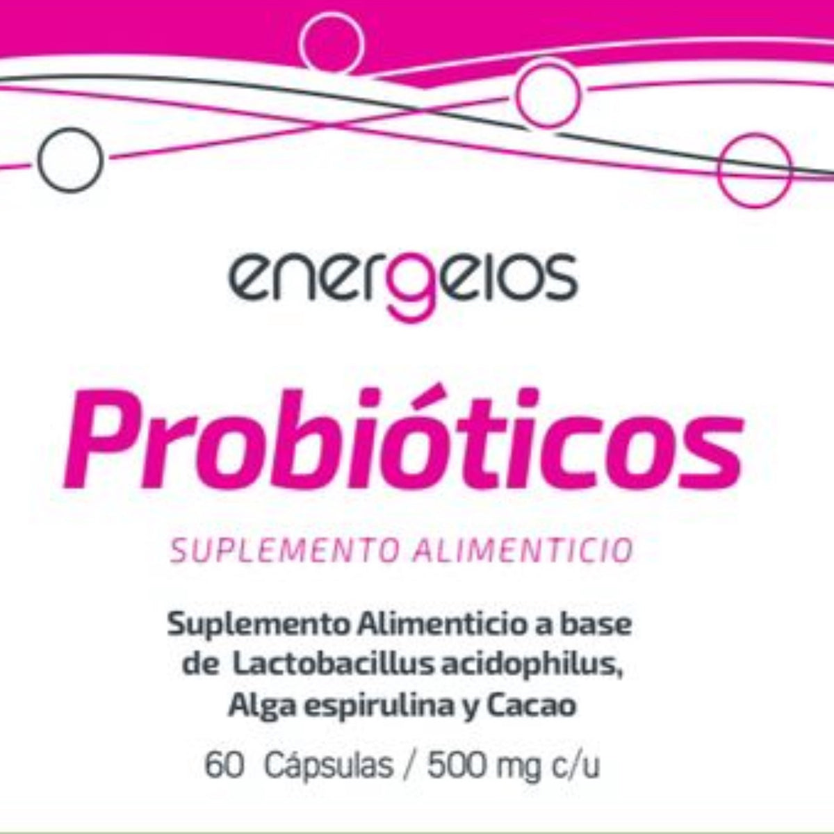 Probióticos espirulina 180 cápsulas energeios suplemento