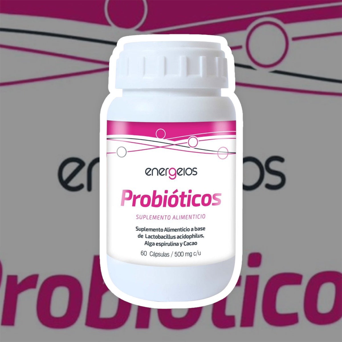 Probióticos espirulina 180 cápsulas energeios suplemento