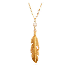 Collar dije pluma perla elegante regalo mujer VANGANIA