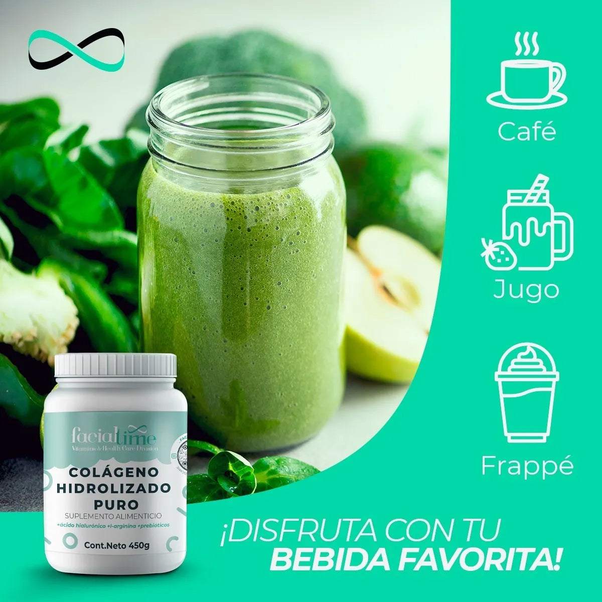Kit colágeno biotina y jabón azufre 450g FacialTime