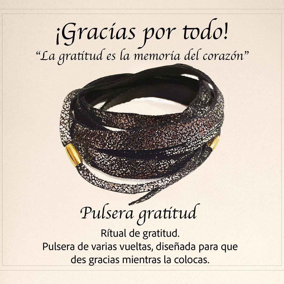 Pulsera intención varias vueltas piel Vangania unisex