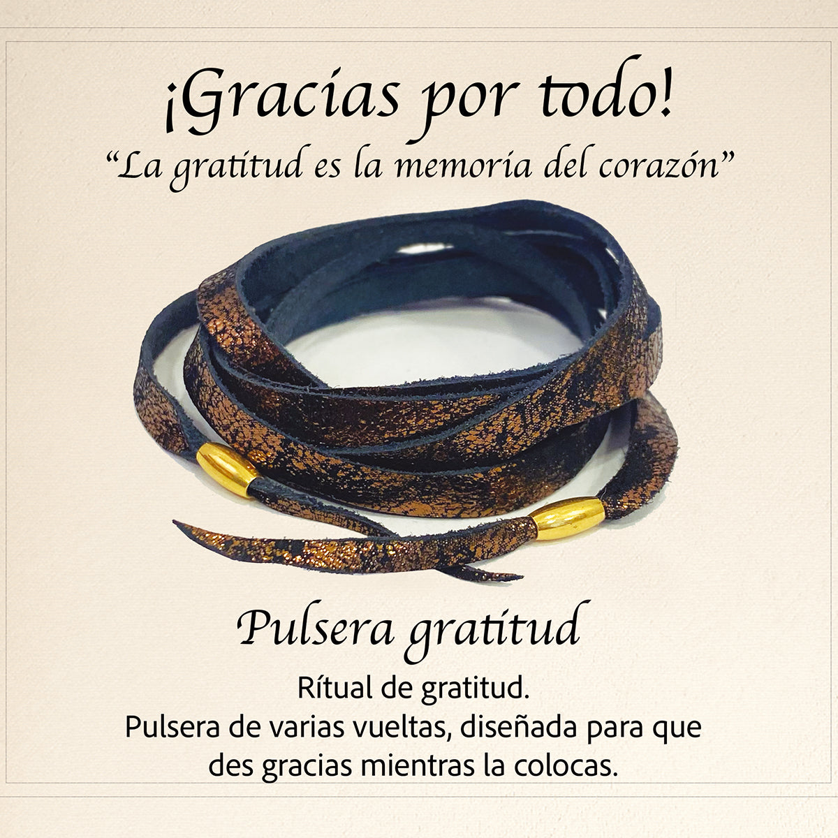 Pulsera intención varias vueltas piel Vangania unisex