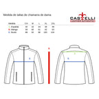 Chamarra castelli casual cuello camisero de piel auténtica mujer