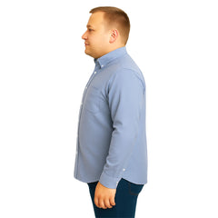 Camisa Big Kong manga larga tallas grandes azul cielo XL-XL