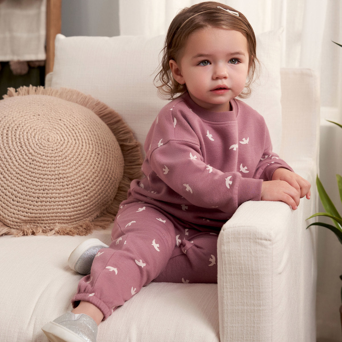 Conjunto Gerber niña sudadera y pantalón cómodo rosa-5T