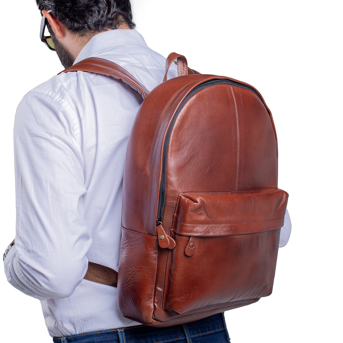 Mochila piel genuina castelli laptop 18 pulgadas hombre