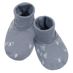 Set 3 piezas Gerber camisón gorrito patucos algodón gris-0-6M