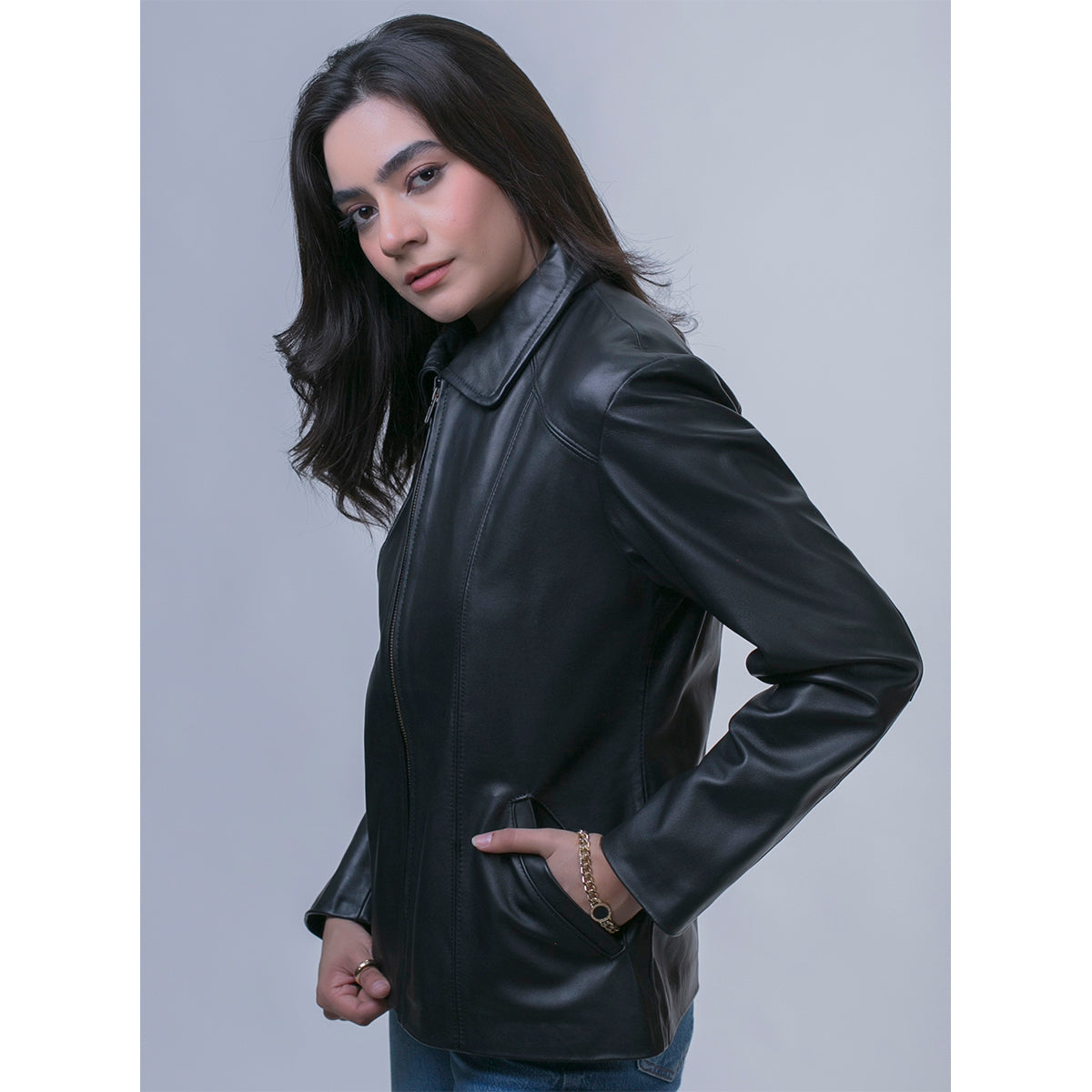 Chamarra piel borrego mujer castelli dama cuello clásico-S