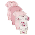 Pañalero Gerber rosa blanco body bebé algodón para niña-3-6M