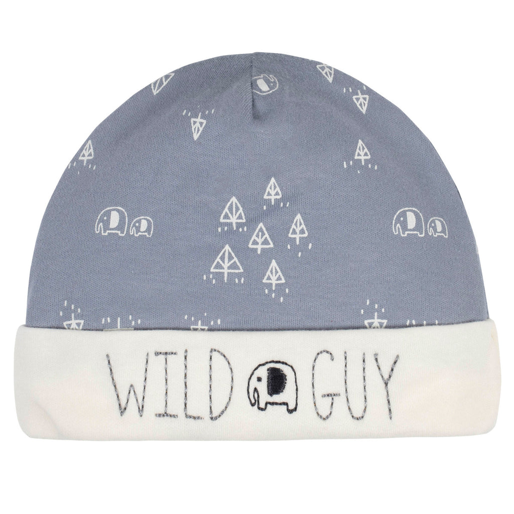 Set 3 piezas Gerber camisón gorrito patucos algodón gris-0-6M