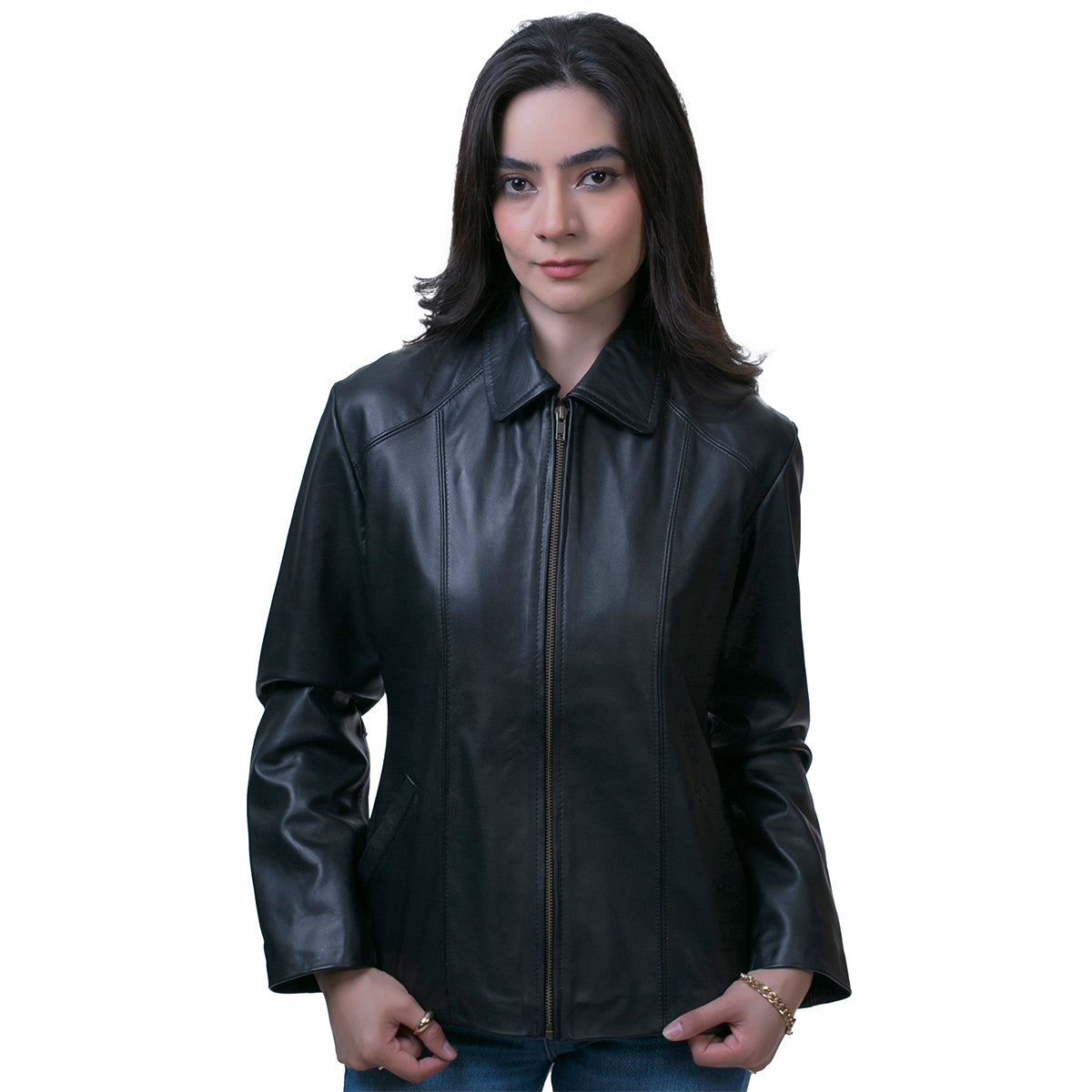 Chamarra piel borrego mujer castelli dama cuello clásico-XL