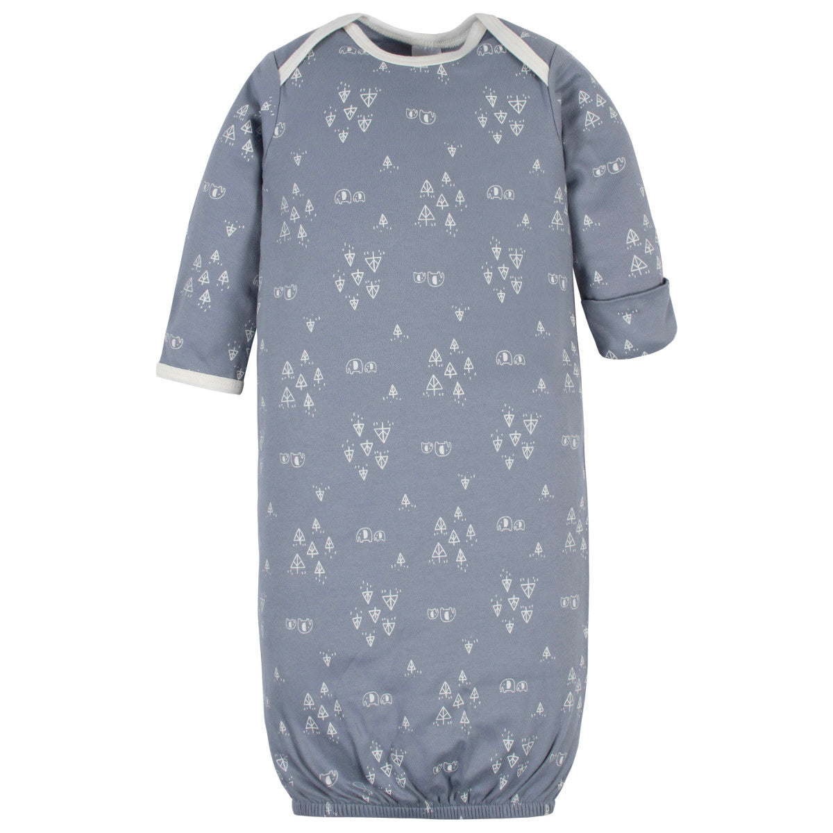 Set 3 piezas Gerber camisón gorrito patucos algodón gris-0-6M