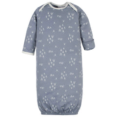 Set 3 piezas Gerber camisón gorrito patucos algodón gris-0-6M