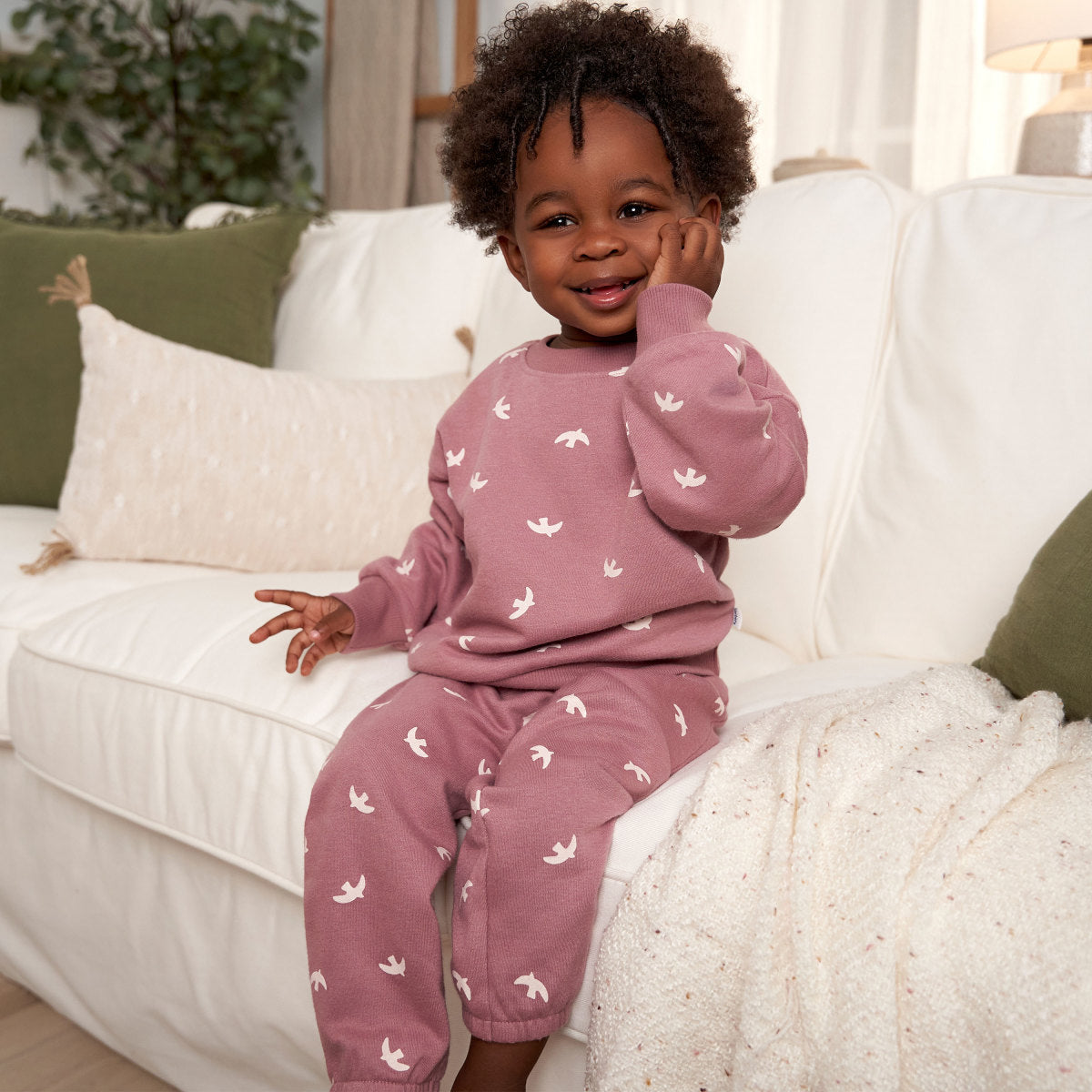 Conjunto Gerber niña sudadera y pantalón cómodo rosa-5T