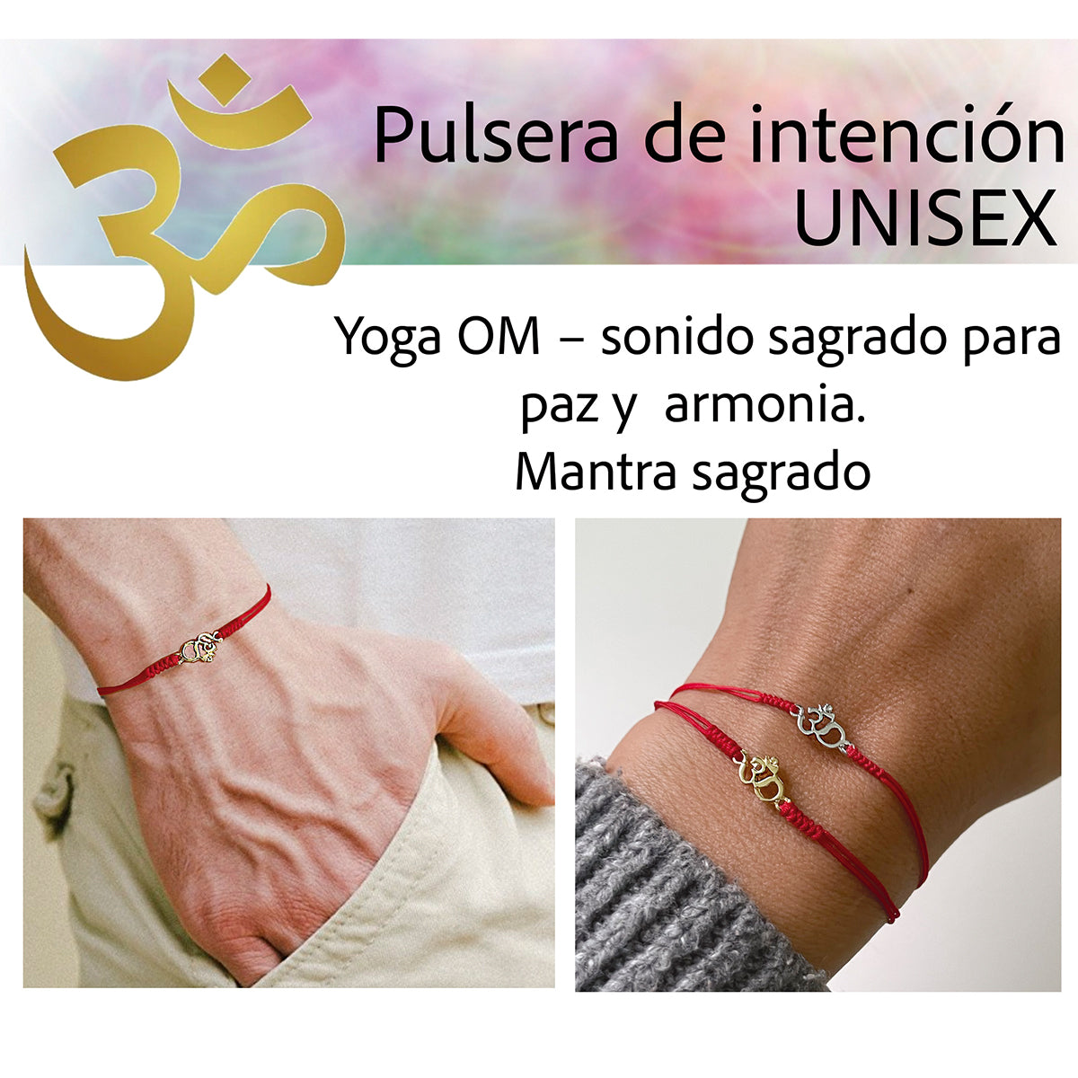 Pulsera roja VANGANIA Om oro regalo joyería unisex-Unitalla
