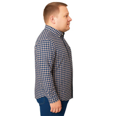 Camisa Big Kong manga larga azul tallas grandes 2XL-2XL