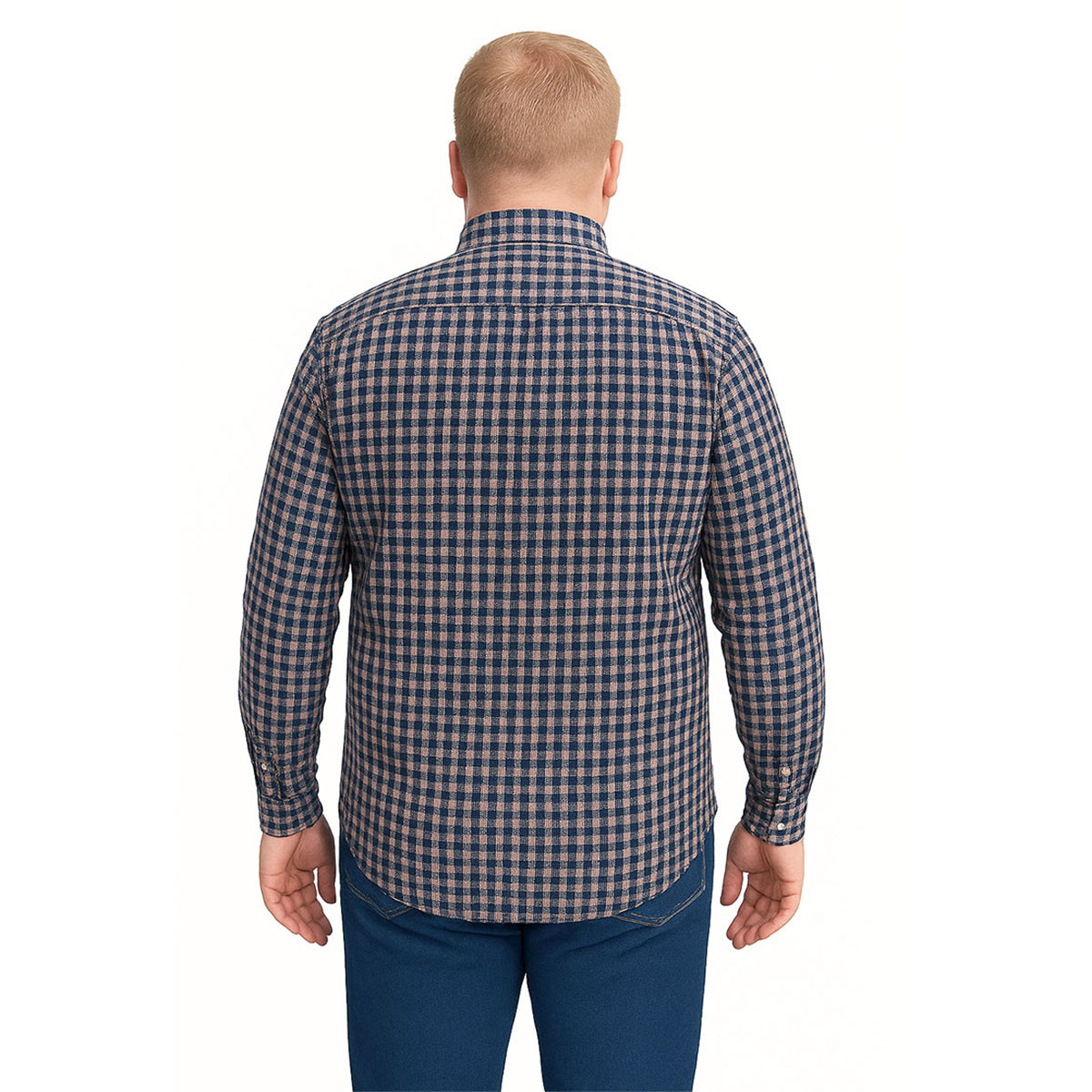 Camisa Big Kong manga larga azul tallas grandes 2XL-2XL