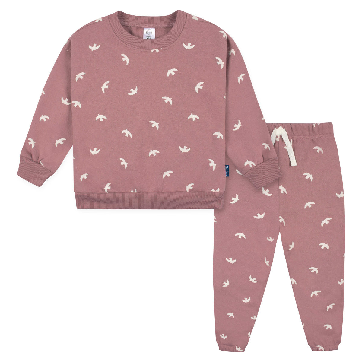 Conjunto Gerber niña sudadera y pantalón cómodo rosa-5T