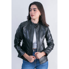 Chamarra castelli mujer piel borrego negra tipo saco-XXL