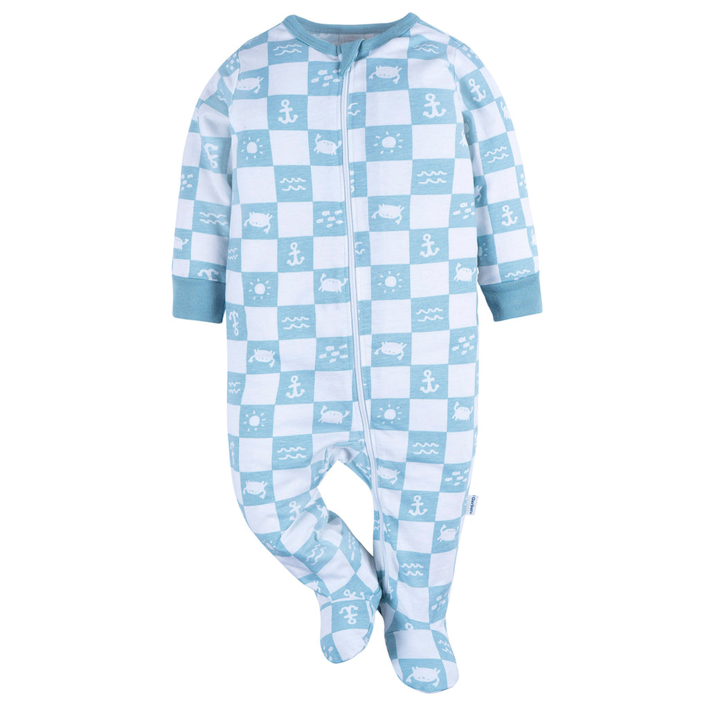 Mameluco Gerber azul bebé body niño niña ropa dormir-0M