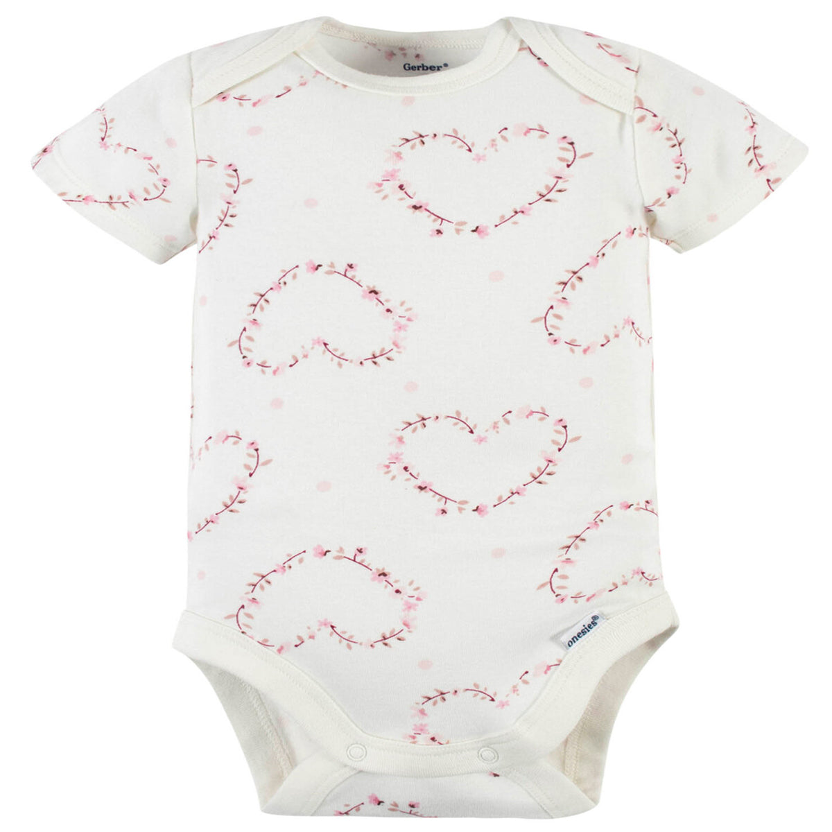 Pañalero Gerber blanco body bebé algodón niña o niño-3-6M