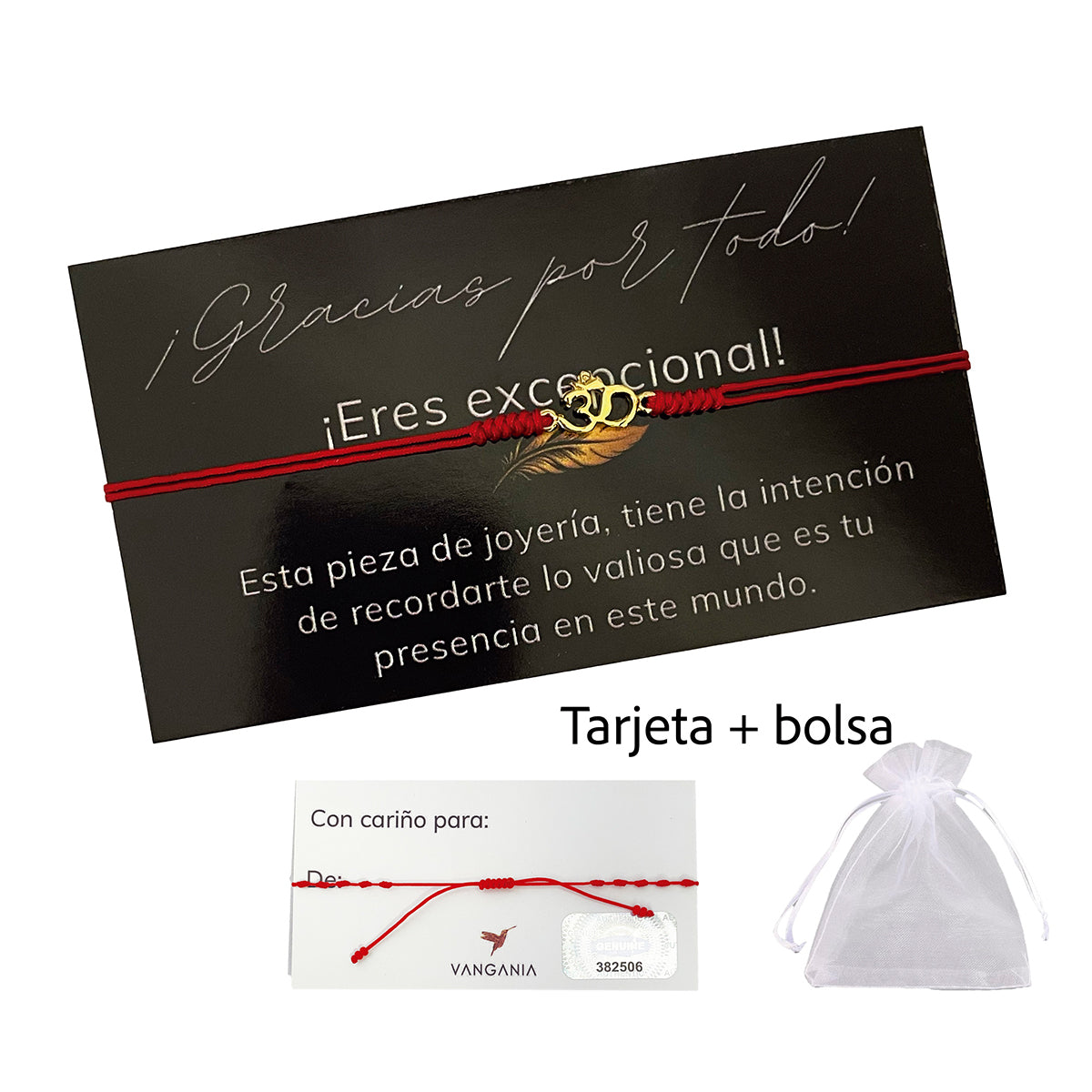 Pulsera roja VANGANIA Om oro regalo joyería unisex-Unitalla