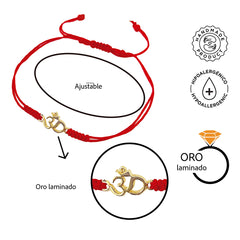 Pulsera roja VANGANIA Om oro regalo joyería unisex-Unitalla