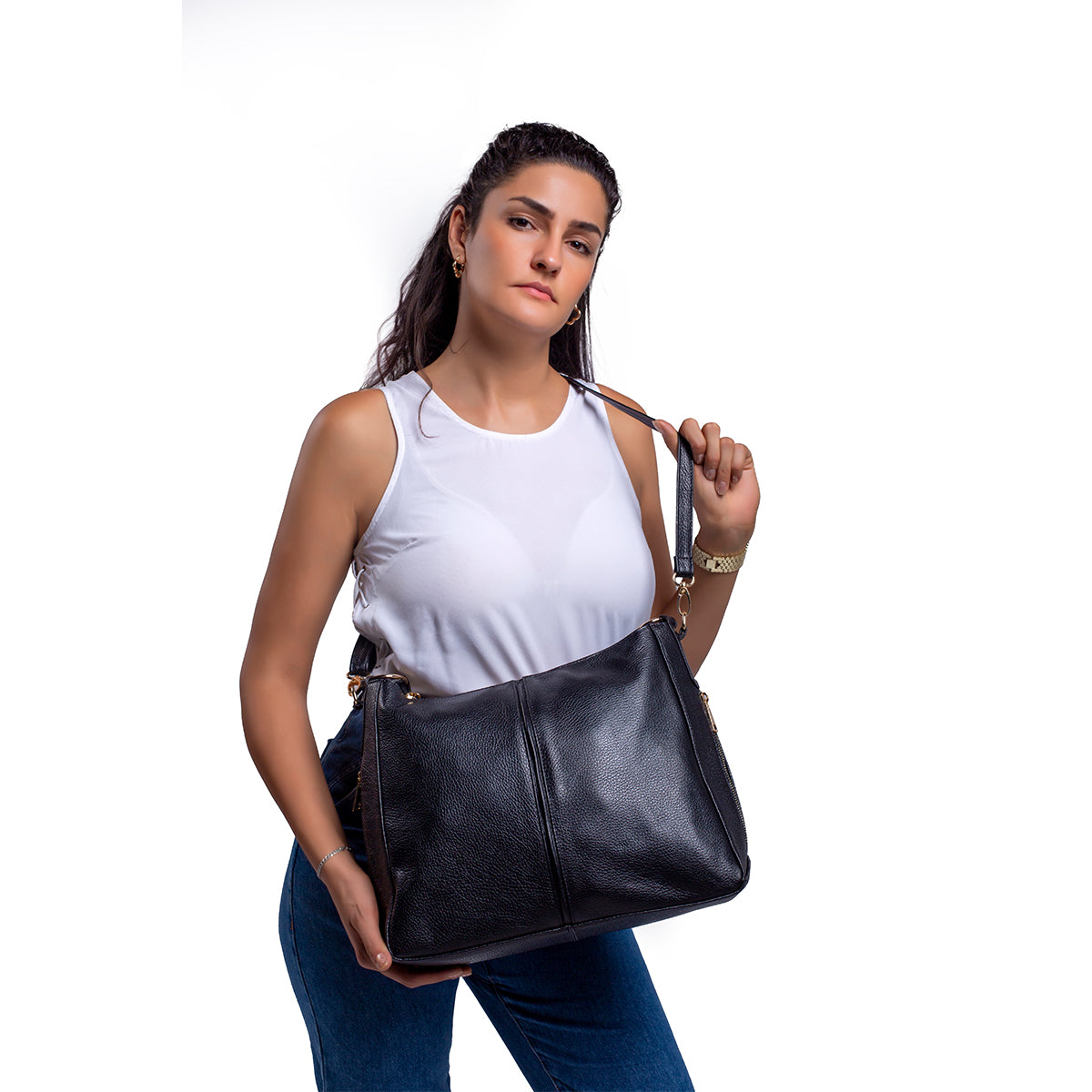 Bolsa de piel genuina dama floather estilo elegante