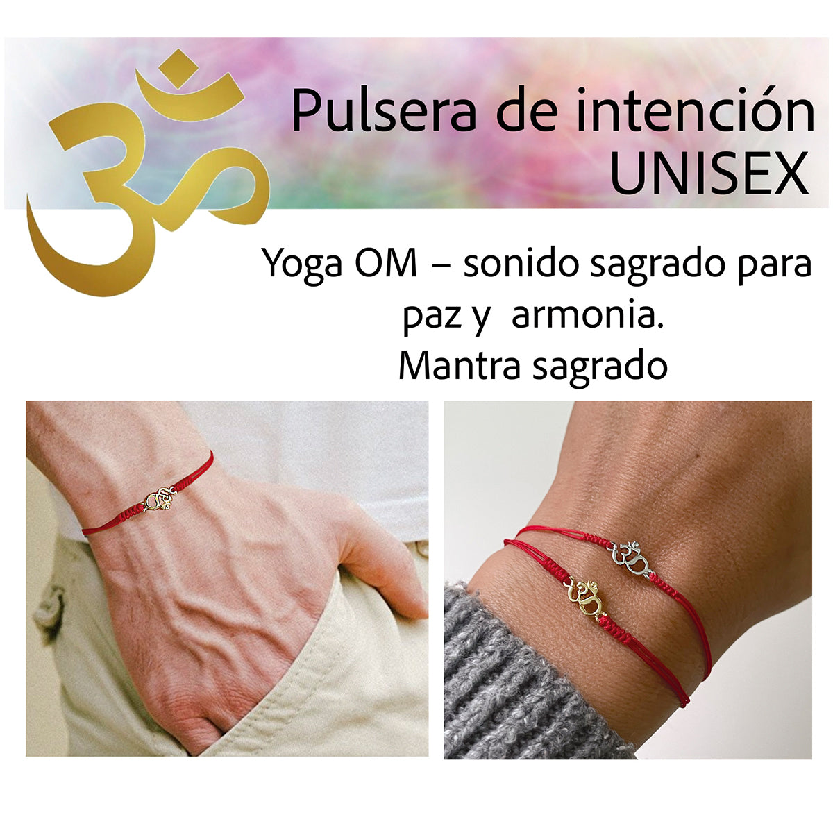 Pulsera roja VANGANIA Om oro regalo joyería unisex-Unitalla