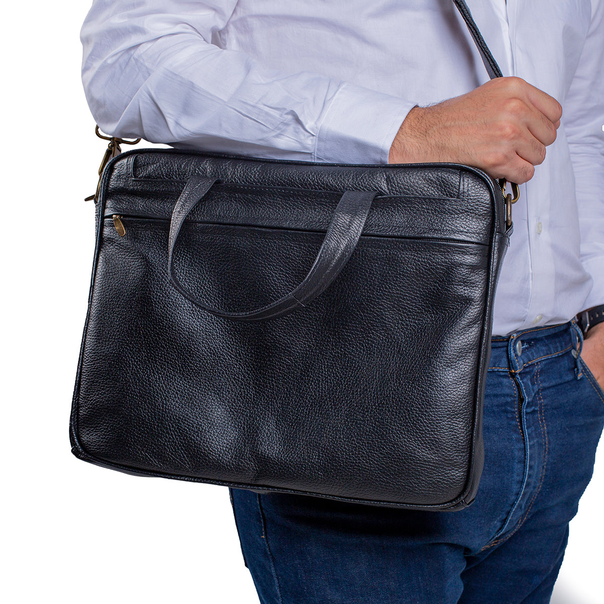 Portafolio castelli piel genuina laptop 17 pulgadas
