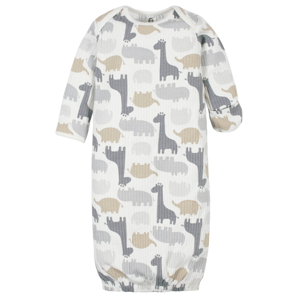 Set 4 piezas Gerber 2 camisones 2 gorritos algodón orgánico-0-6M