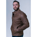 Chamarra castelli piel borrego acabado grasso western vintage