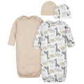 Set 4 piezas Gerber 2 camisones 2 gorritos algodón orgánico-0-6M