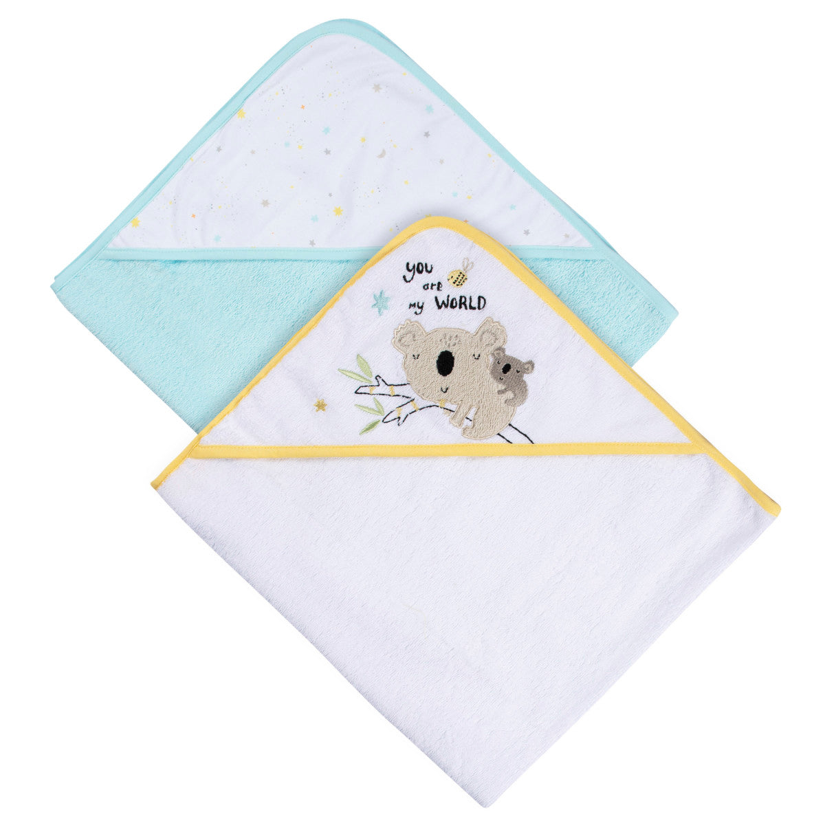 Set 2 toallas Gerber bebé capucha algodón azul 66×76 cm-OSZ