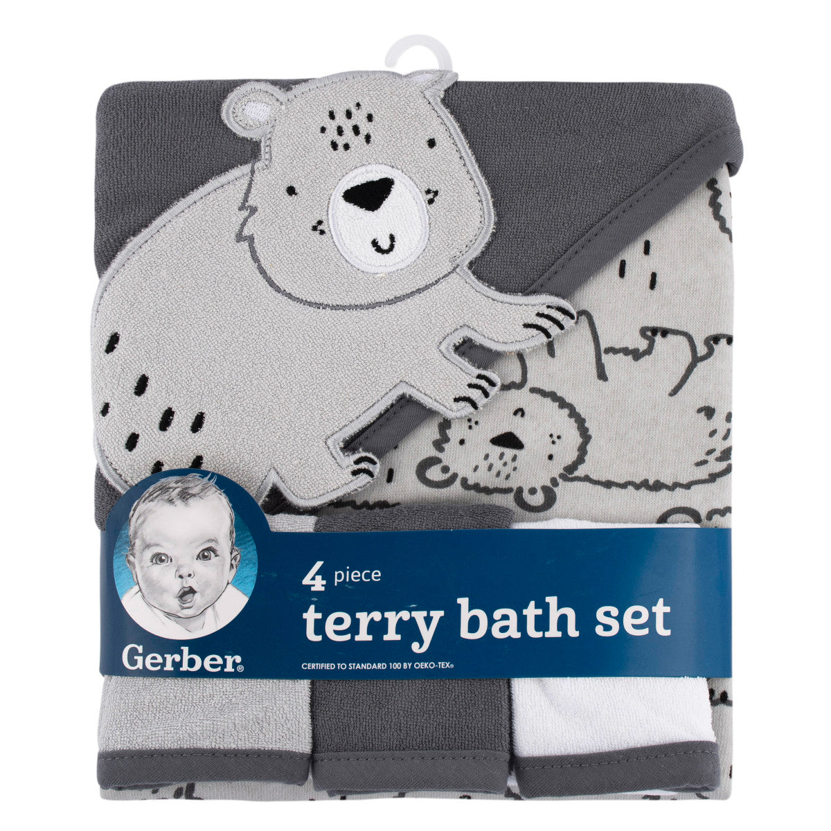 Set 4 toallas bebé Gerber con capucha algodón suave-OSZ
