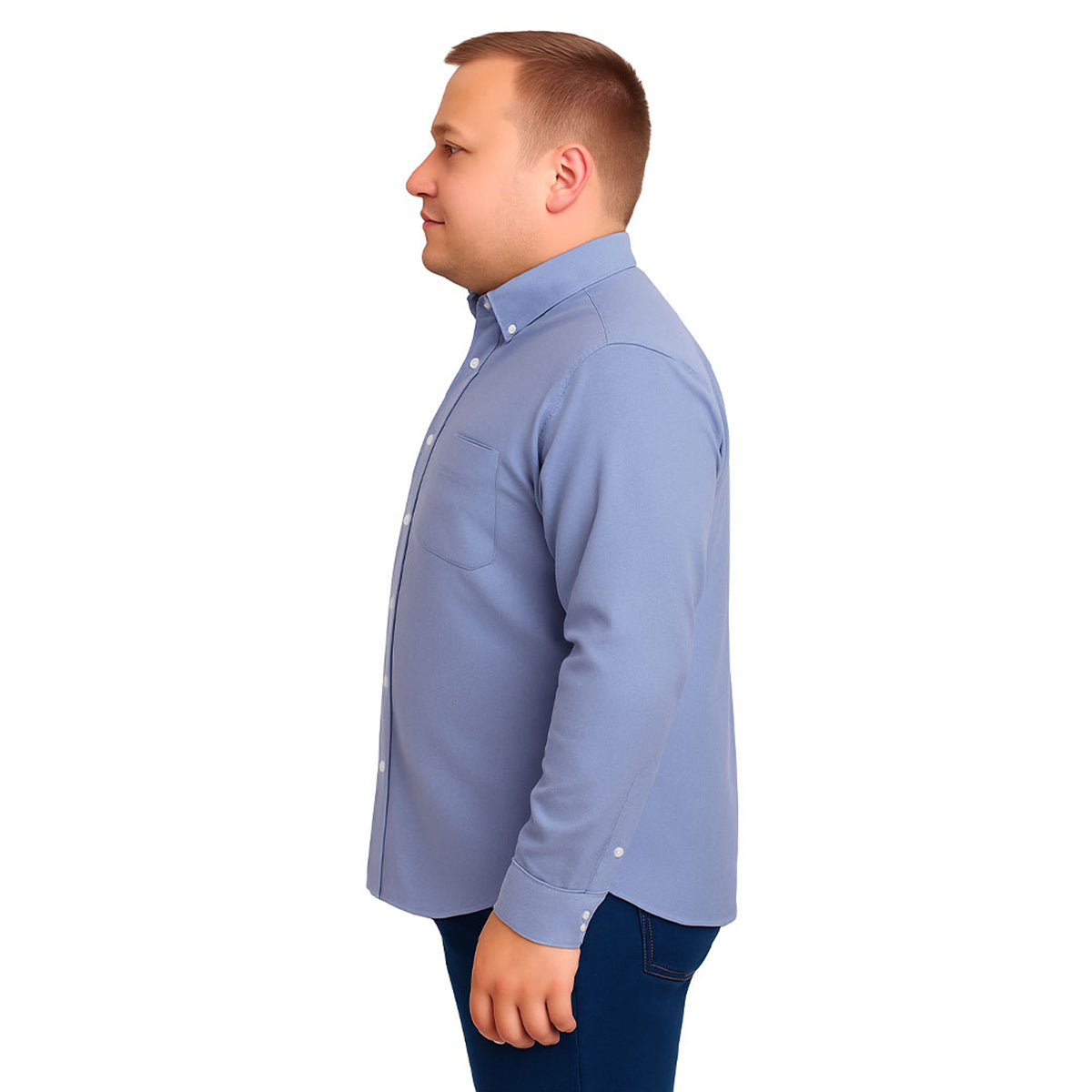 Camisa tallas grandes hombre Big Kong lisa lila manga larga XL-XL