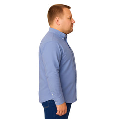 Camisa tallas grandes hombre Big Kong lisa lila manga larga 6XL-6XL