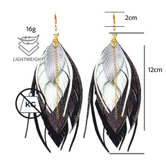Aretes largos de mujer VANGANIA negros regalo mujer joyería-Unitalla