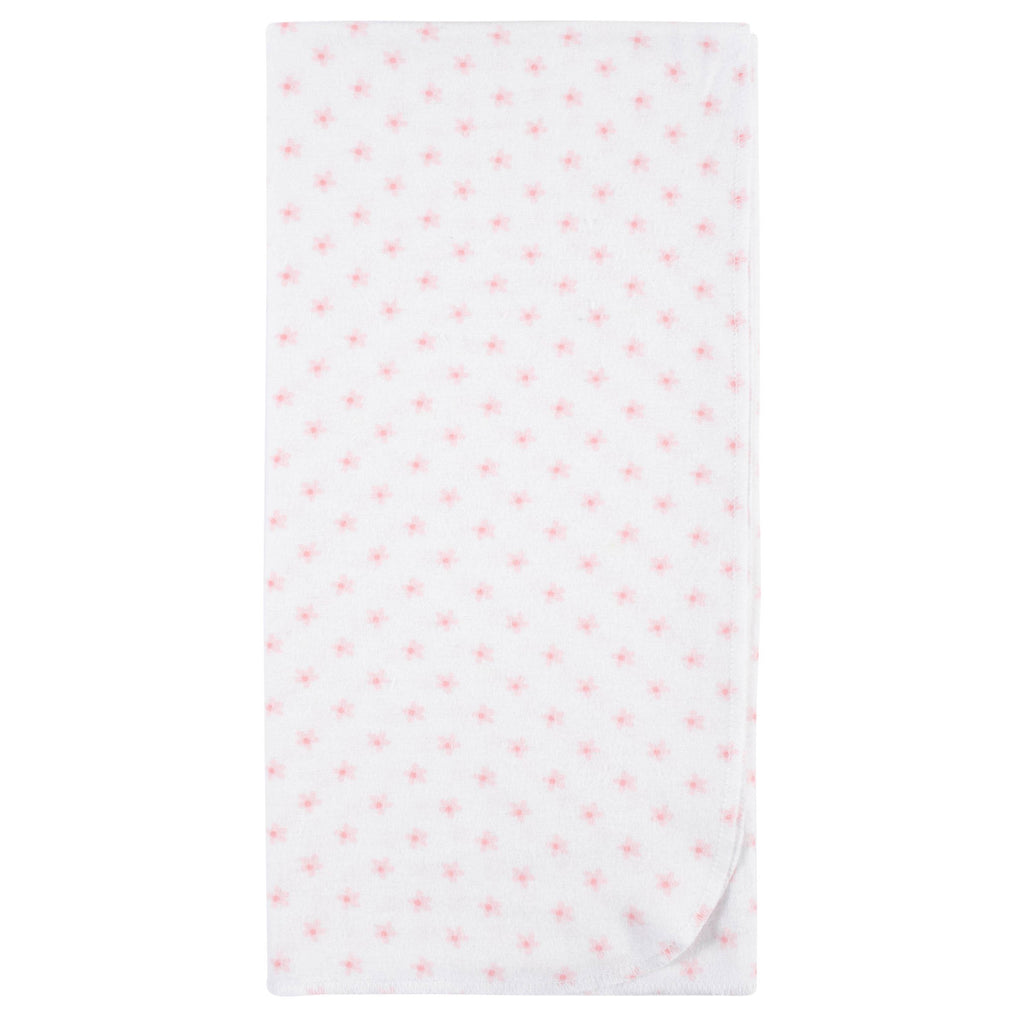 Mantas Gerber algodón bebé set blanco rosa x5 suaves y seguras