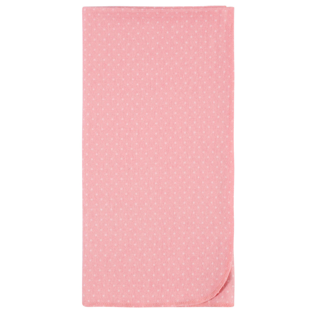 Mantas Gerber algodón bebé set blanco rosa x5 suaves y seguras