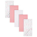 Mantas Gerber algodón bebé set blanco rosa x5 suaves y seguras