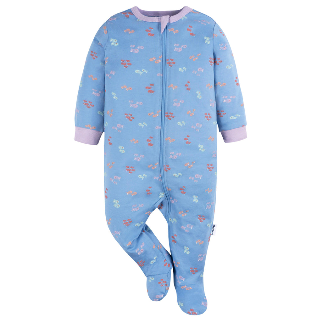Mameluco Gerber azul bebé body niño niña ropa dormir-6-9M