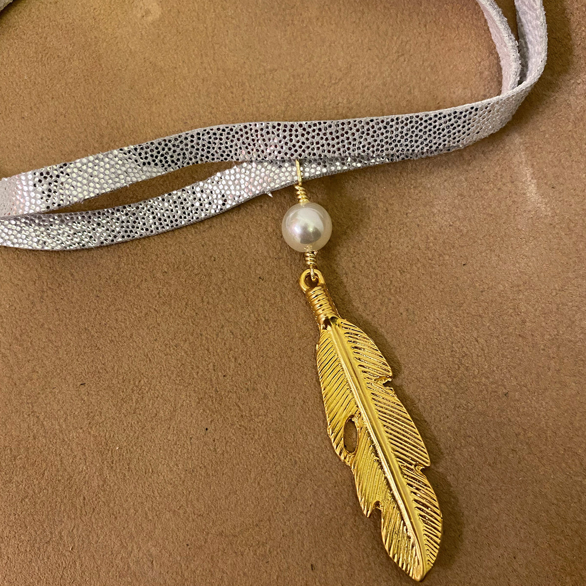 Gargantilla VANGANIA plata regalo para Mujer collar de cuero-Unitalla