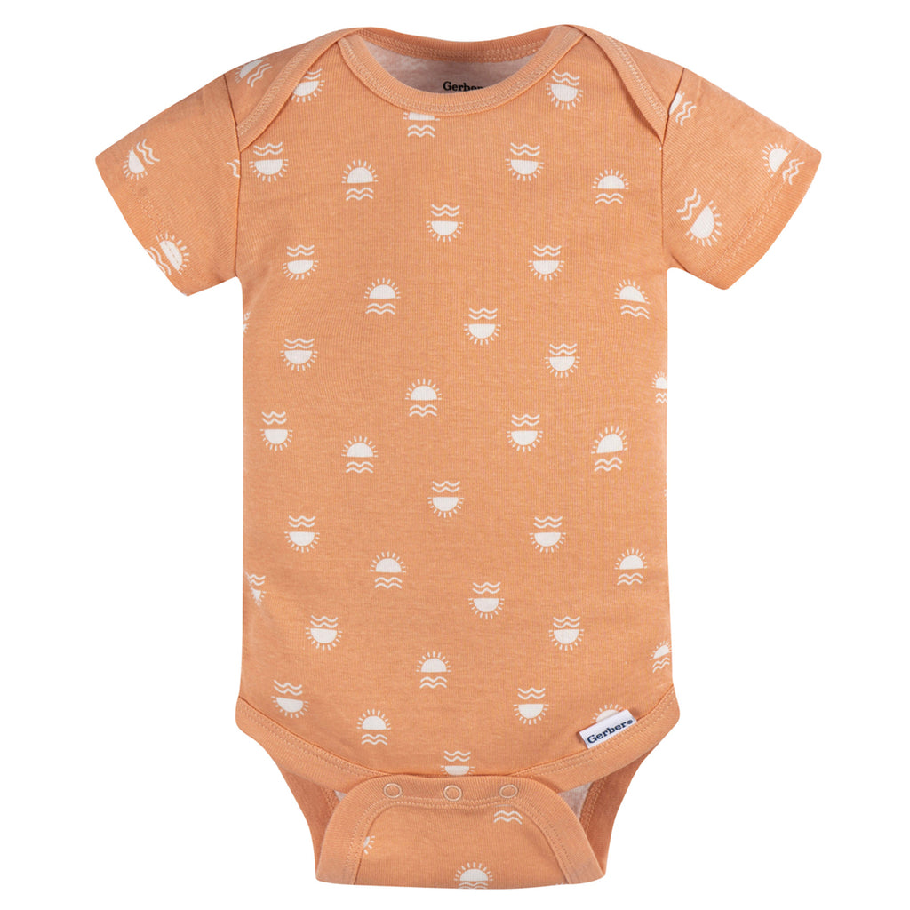Pañalero Gerber blanco naranja body bebé conjunto unisex-0-3M
