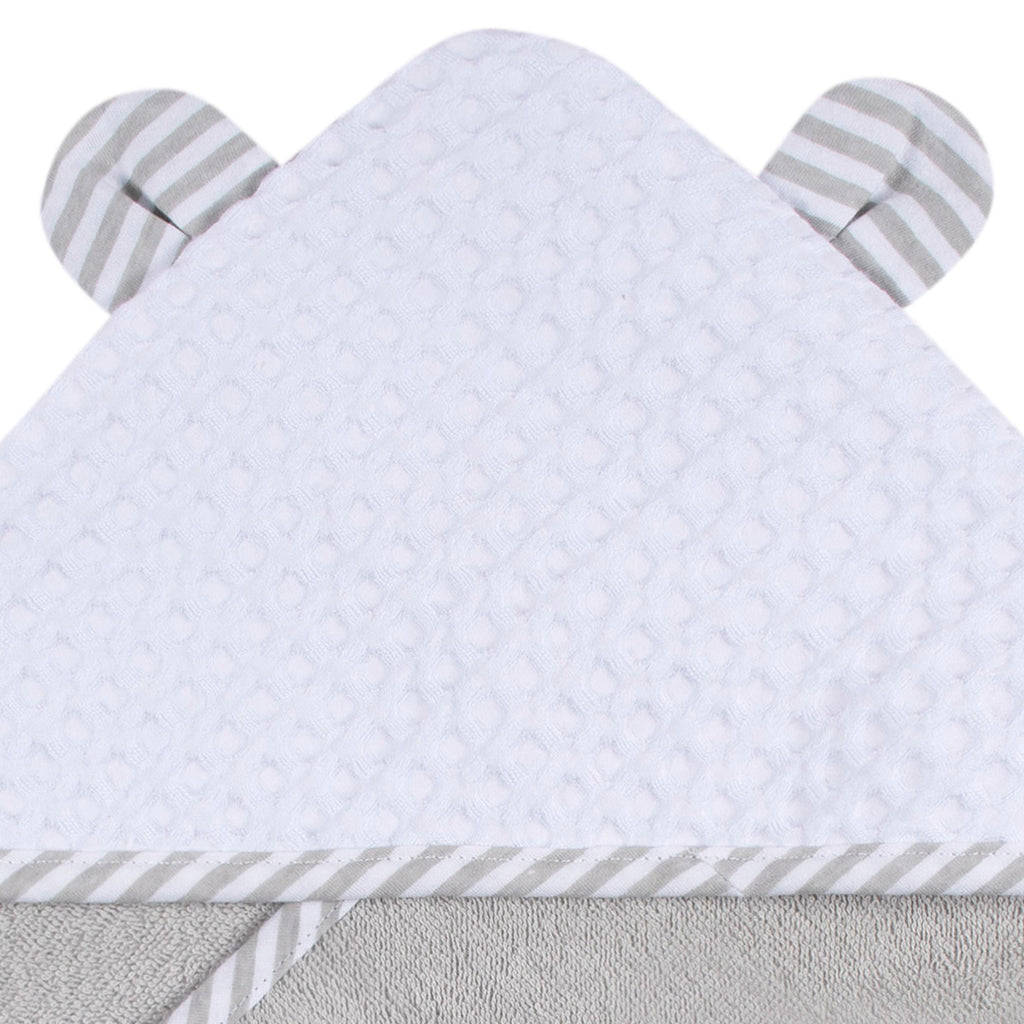 Pack 10 toallitas bebé Gerber algodón felpa gris y blanco-OSZ