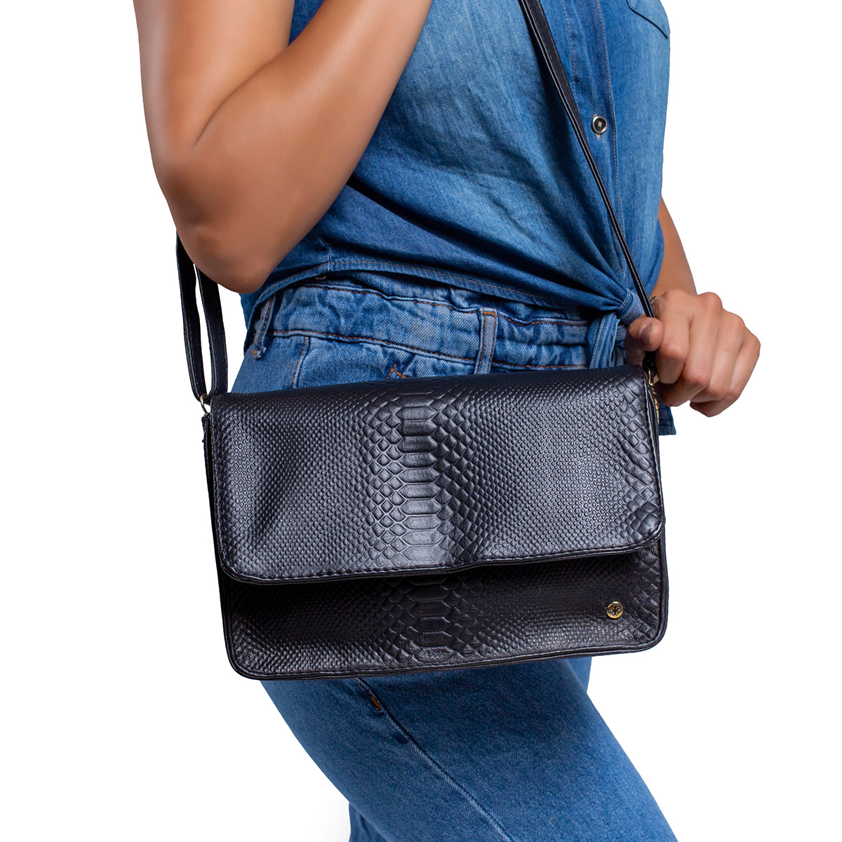 Bolsa castelli dama piel vibora con correa desmontable
