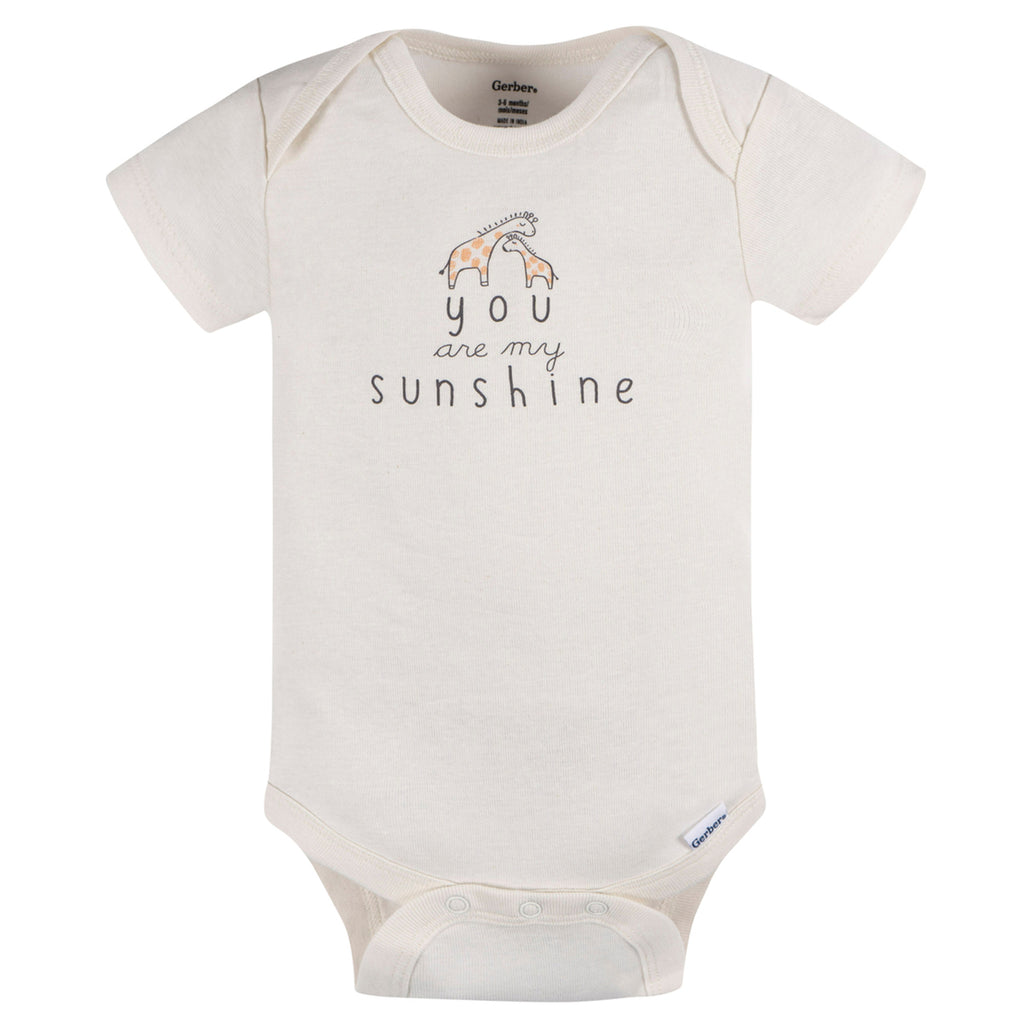 Pañalero Gerber blanco naranja body bebé conjunto unisex-0M