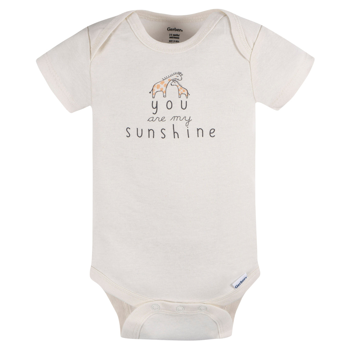 Pañalero Gerber blanco naranja body bebé conjunto unisex-0M
