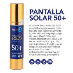 Pantalla protector solar mineral BE AES 50+ óxido de zinc